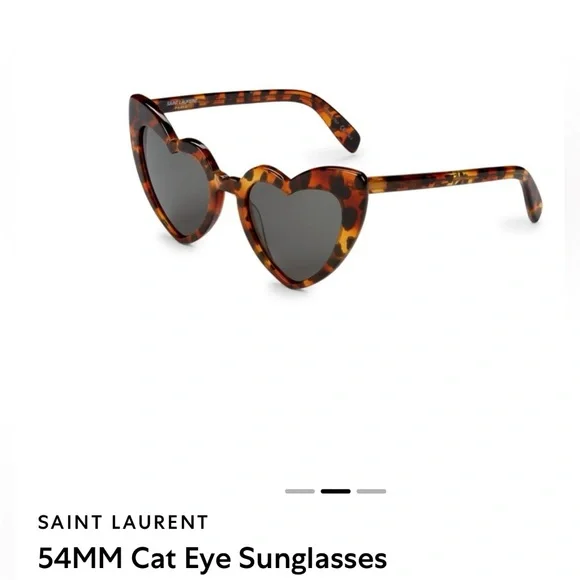 SAINT LAURENT-AUTHENTIC (NWT) Havana Faux Tortoise Shell Heart Shaped Sunglasses - Picture 5 of 15